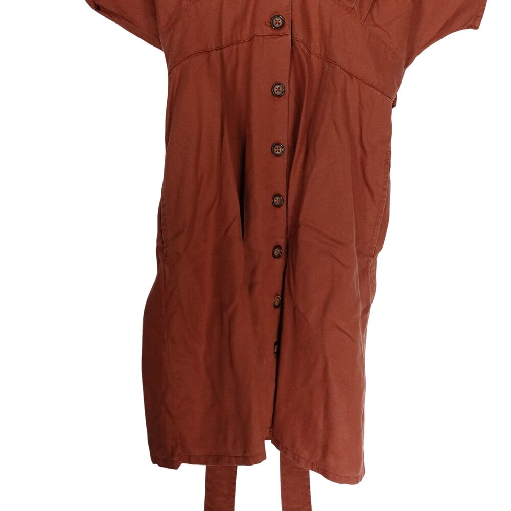 Quince Rust Button-Front Mini Dress - Picture 5 of 10